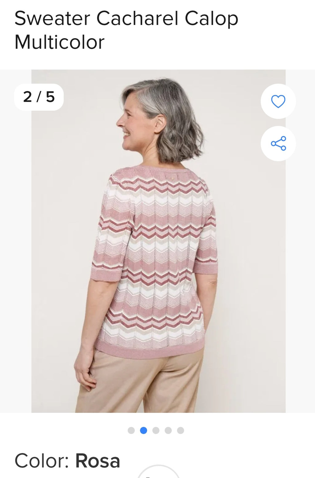 Sweater Cacharel Calop Multicolor Color Rosa Talla S